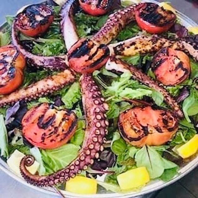 Grilled octopus salad